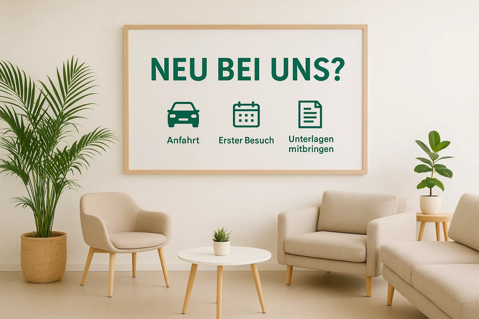 Empfangsbereich der Praxis Mustermann